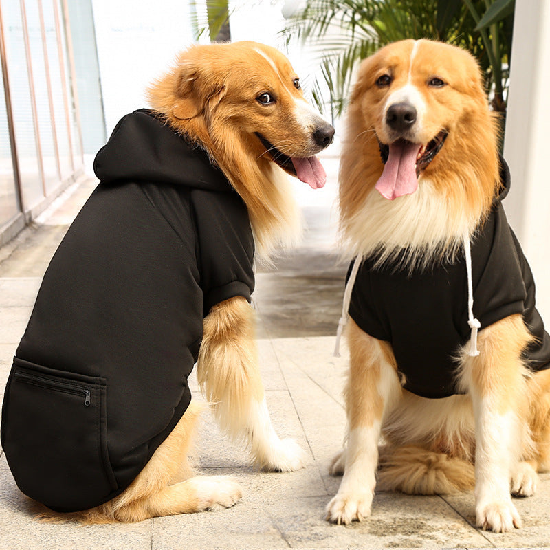 Autumn And Winter Fleece Golden Hair Zipper Pocket Sweater Small And Medium-Sized Dogs And Cats Clothes Fighting Pet Supplies