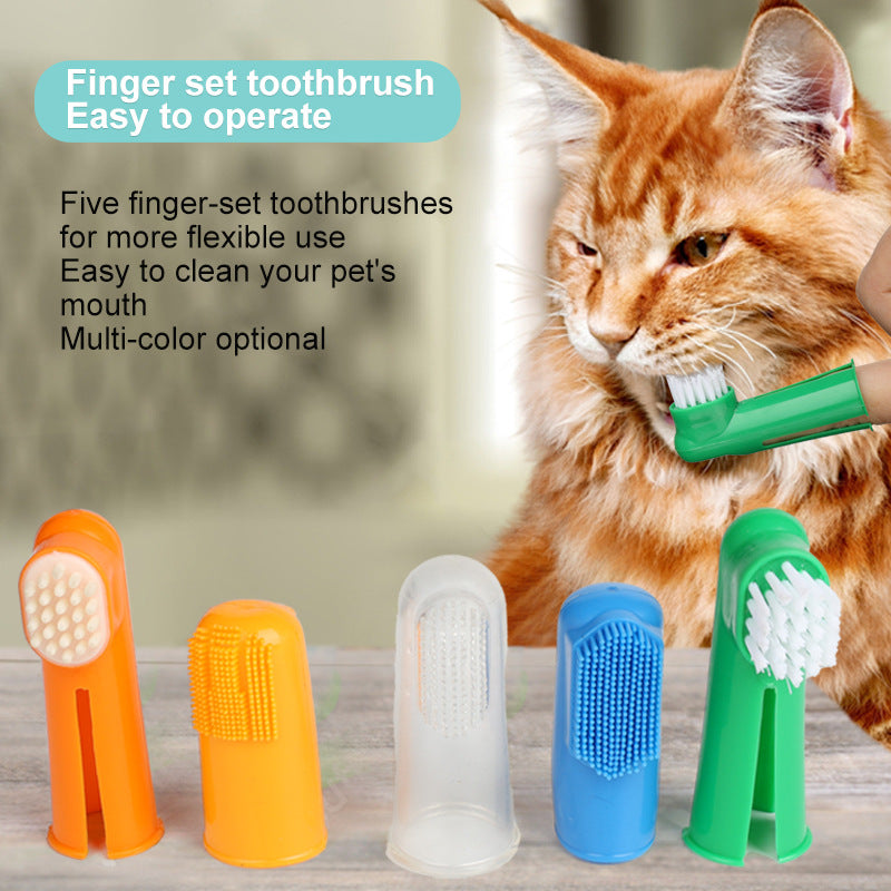 Pet Supplies Cat and Dog Finger Toothbrush Pet Finger Toothbrush Cat and Dog Oral Cleaning Tools Pet Toothbrush