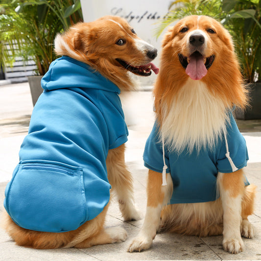 Autumn And Winter Fleece Golden Hair Zipper Pocket Sweater Small And Medium-Sized Dogs And Cats Clothes Fighting Pet Supplies