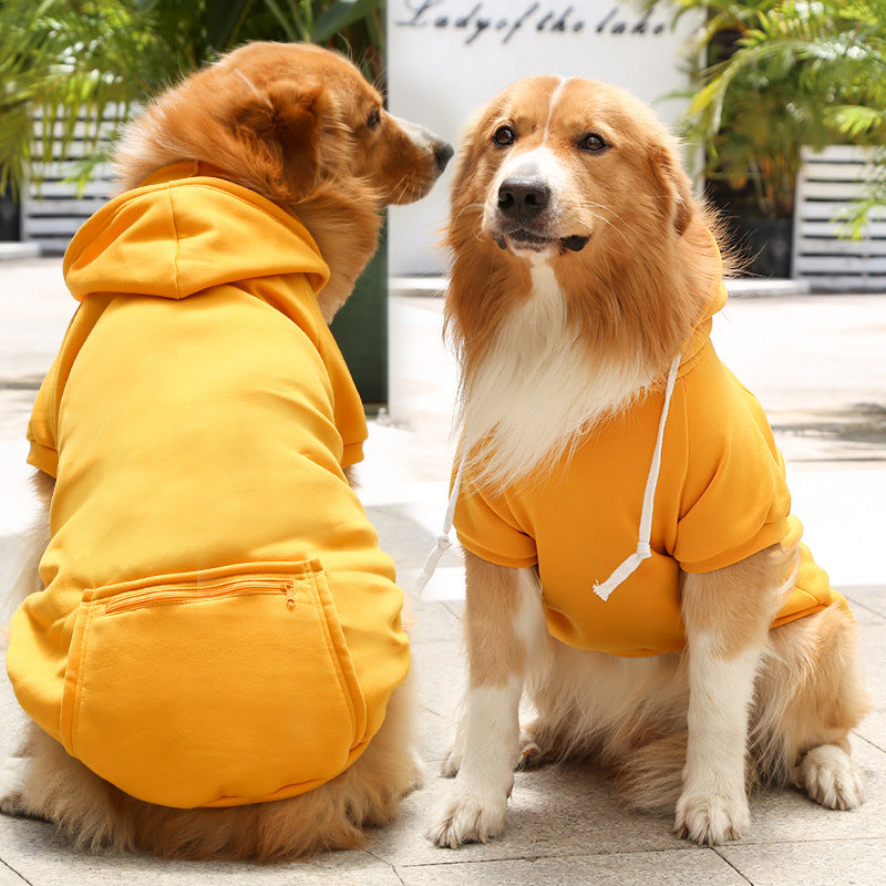 Autumn And Winter Fleece Golden Hair Zipper Pocket Sweater Small And Medium-Sized Dogs And Cats Clothes Fighting Pet Supplies