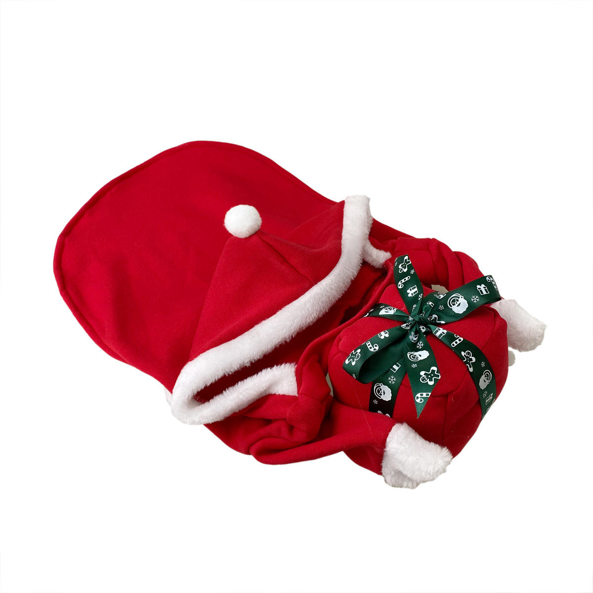 New Christmas Pet Clothes Dog Holds Christmas Gift Shaped Clothes Fleece Warm Pet Clothing