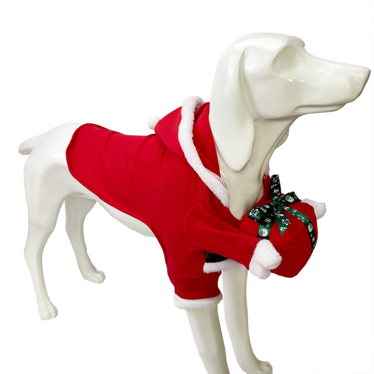 New Christmas Pet Clothes Dog Holds Christmas Gift Shaped Clothes Fleece Warm Pet Clothing